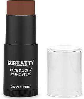 CCbeauty Brown Face Paint Stick,Face Painting Kit,Professional Oil Based Body Paint For Adults Kids,Non Toxic SFX Makeup Kit For Deer Elk Bear Halloween Costume Cosplay,Full Coverage Makeup Foundation
