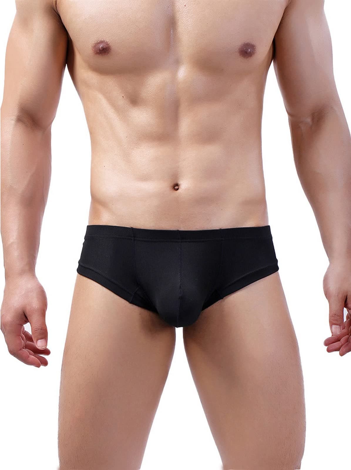 FaringotoMen's Ice Silk Thread Underpants T Pants, Solid Color, Breathable G-string Pants