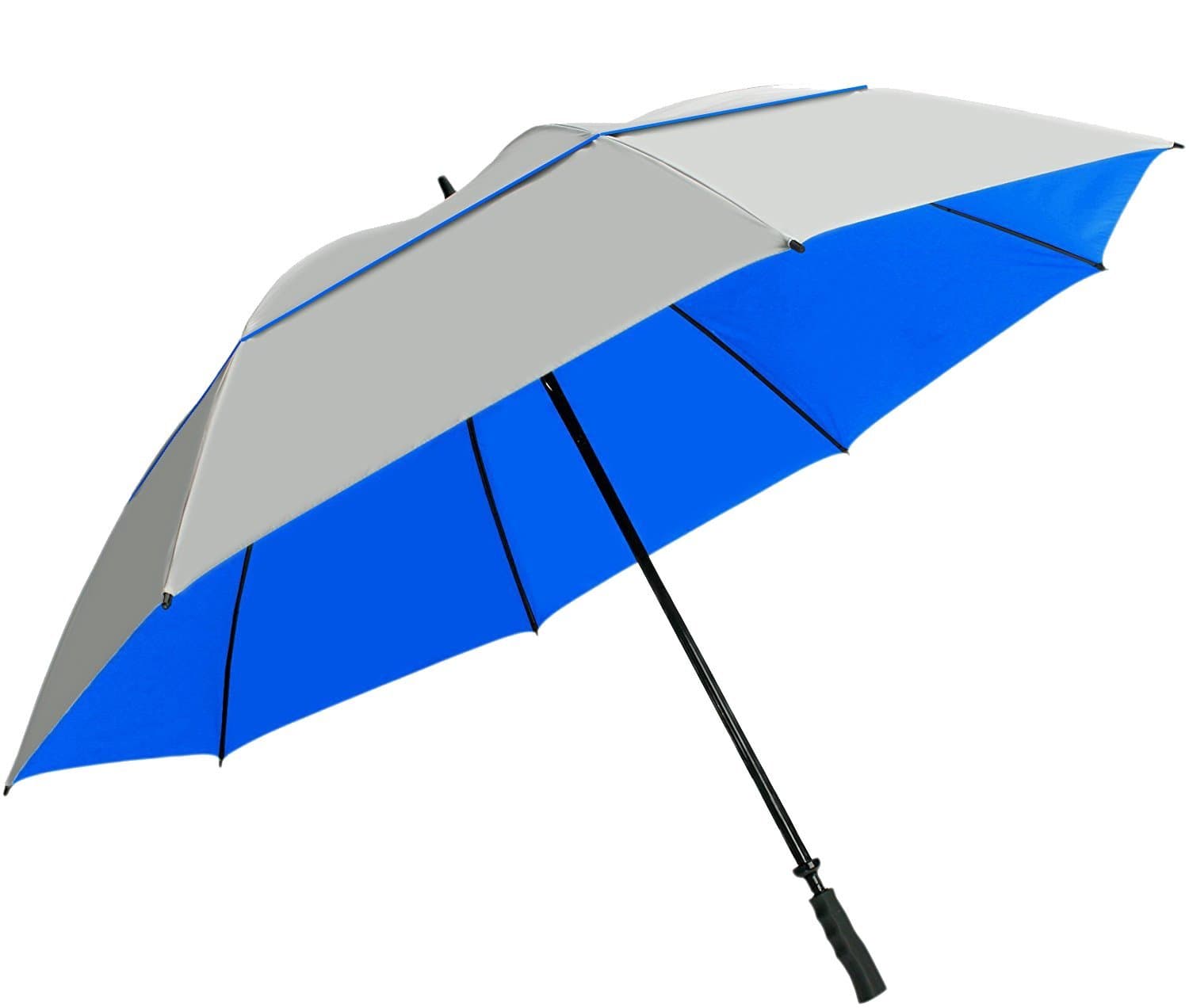 Sun Tek 68" UV Protection Wind Cheater Vented Canopy Silver/Blue Umbrella