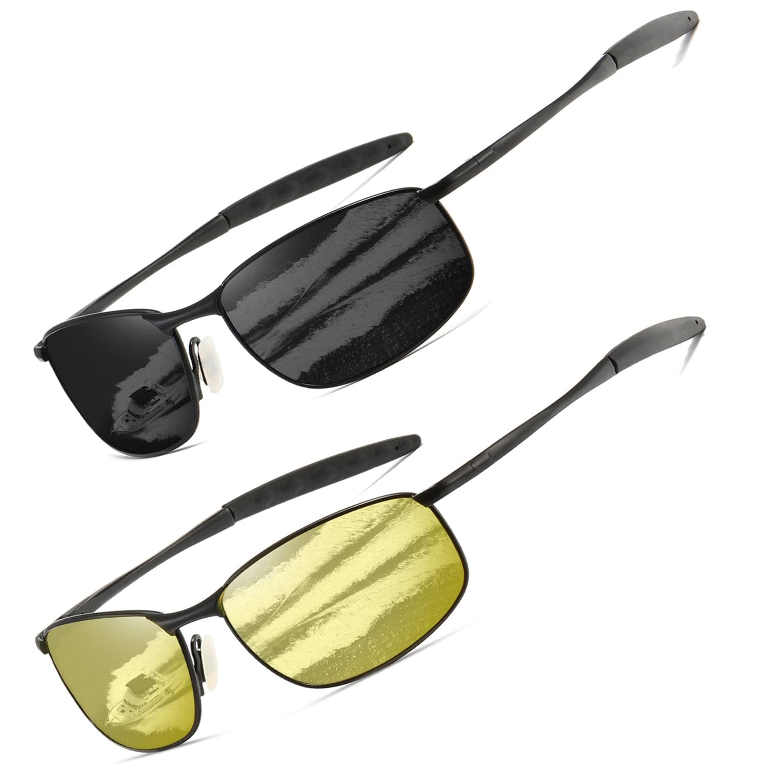 Polarized Sunglasses For Men Rectangle Metal Frame Retro Sun Glasses AE0395