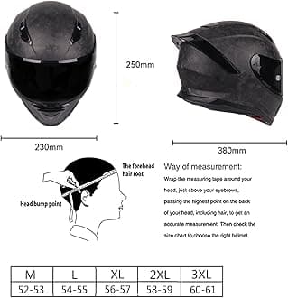 Carbon Fiber Motorcycle Helmet Full Face with HD Visor DOT/ECE Approved Motorbike Moped Street Bike Racing Helmet Snowmobile Helmets for Men Women,Red,M52~53cm