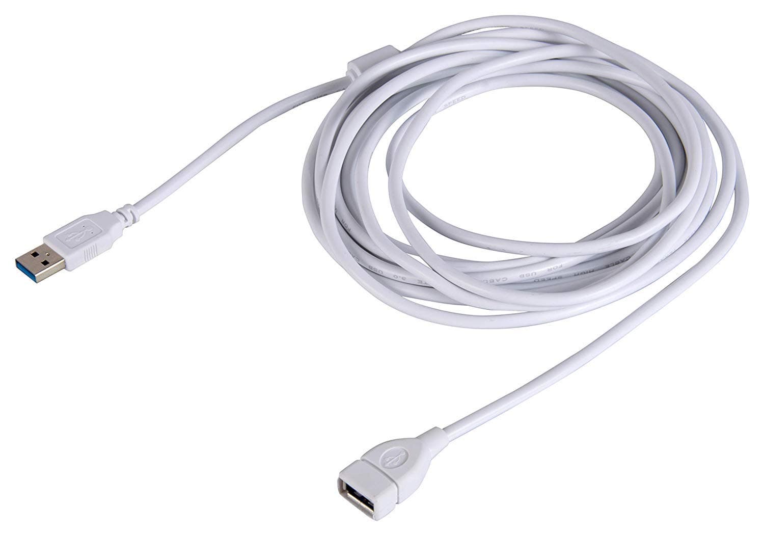 PremiumAV USB 2.0 Extension Moulded 3 Meter White Cable Type A Female to Male 3M