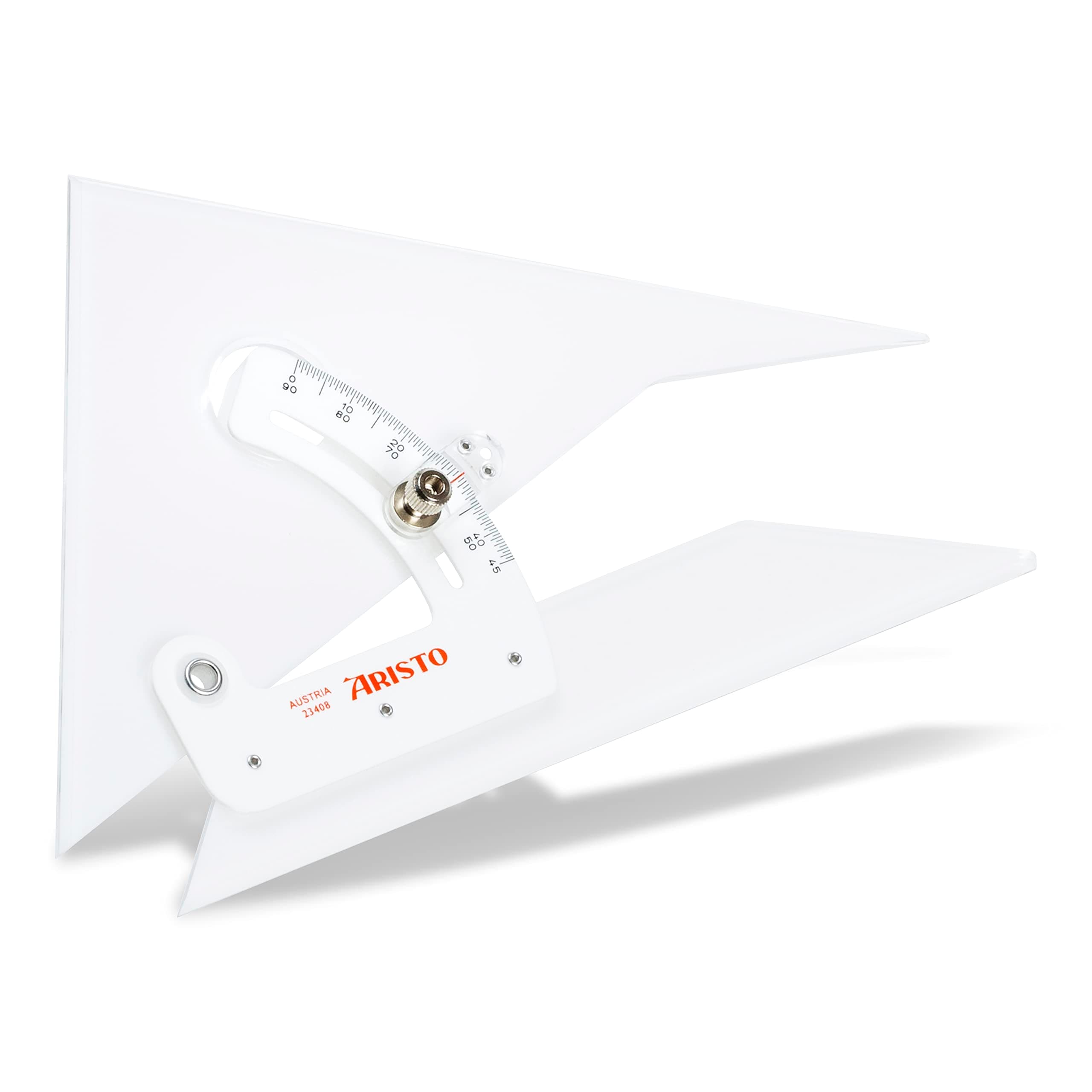 AR23408 Angle Angle 20 cm - 8 Inches (Angle and Protractor, Facets on All Sides, 3.5 mm Crystal Clear Plexiglass) Transparent