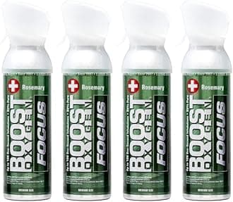 Boost OxygenMedium Focus Rosemary Aroma 5 Liter Canister | All-Natural Resiratory Support for Aerobic Recovery, Altitude, Performance and Health (4 Pack)