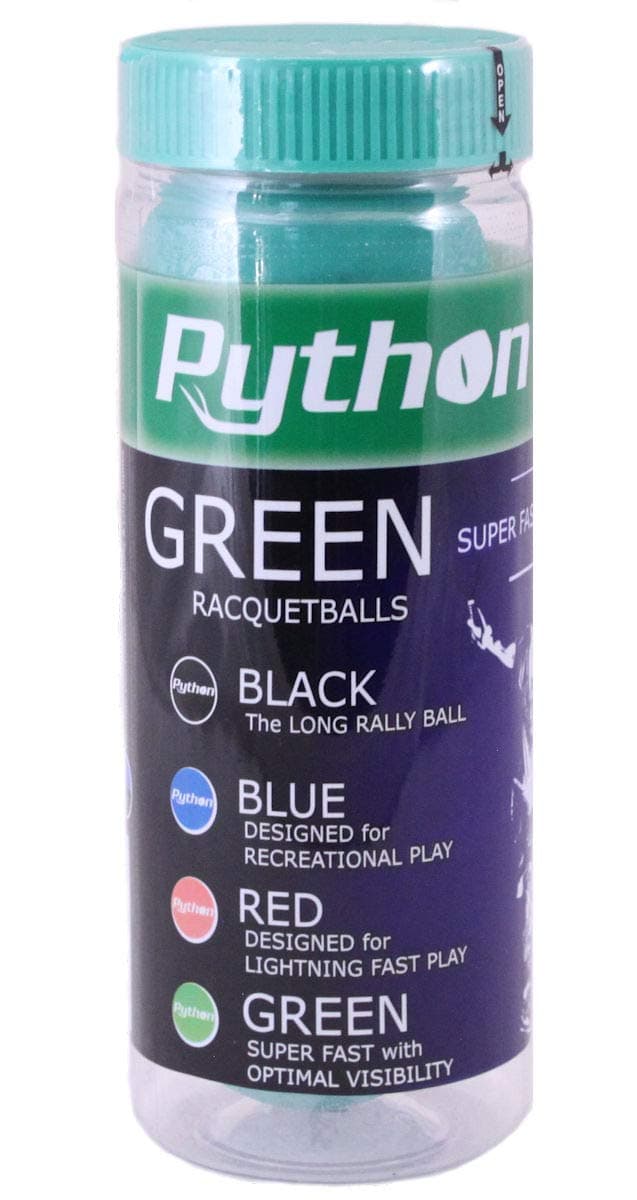 - Python 3-Ball Can (Green) Racquetballs (Super Fast w/Optimal Visibility)