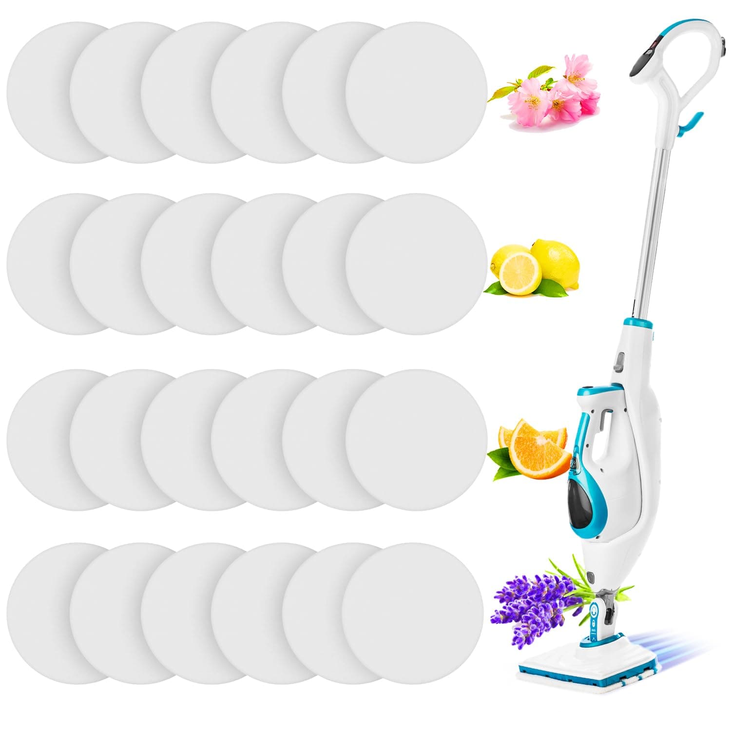 Maitys 24 Pcs Fragrance Discs Replacement Steam Mop Scent Practical Fragrance Compatible with Powerfresh and Symphony Series, Compatible with Model 1940, 1806 and 1132(Fresh Fragrances,24 Pcs)
