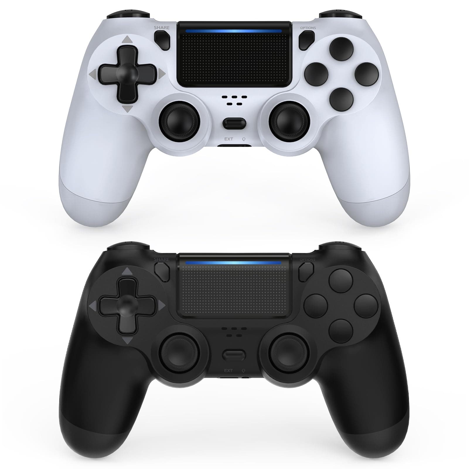 Wuthur 2 Pack Wireless Controller Compatible with PS4/Pro/Slim - Black & White