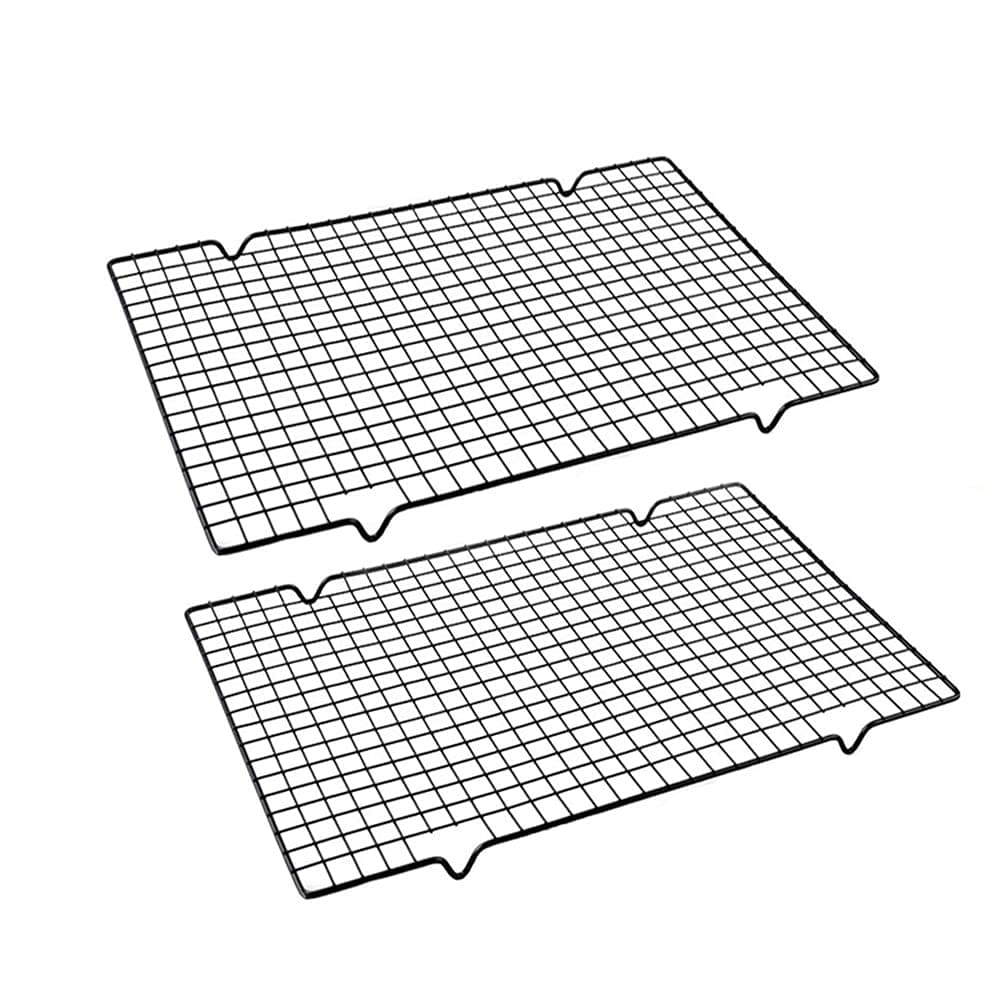 Enamel Cooling Rack Baking Rack Oven , Size 16’’x10’’,Thick Wire Heavy Duty Commercial Quality Wire Rack (2 PCS) (Quality Wire Rack)