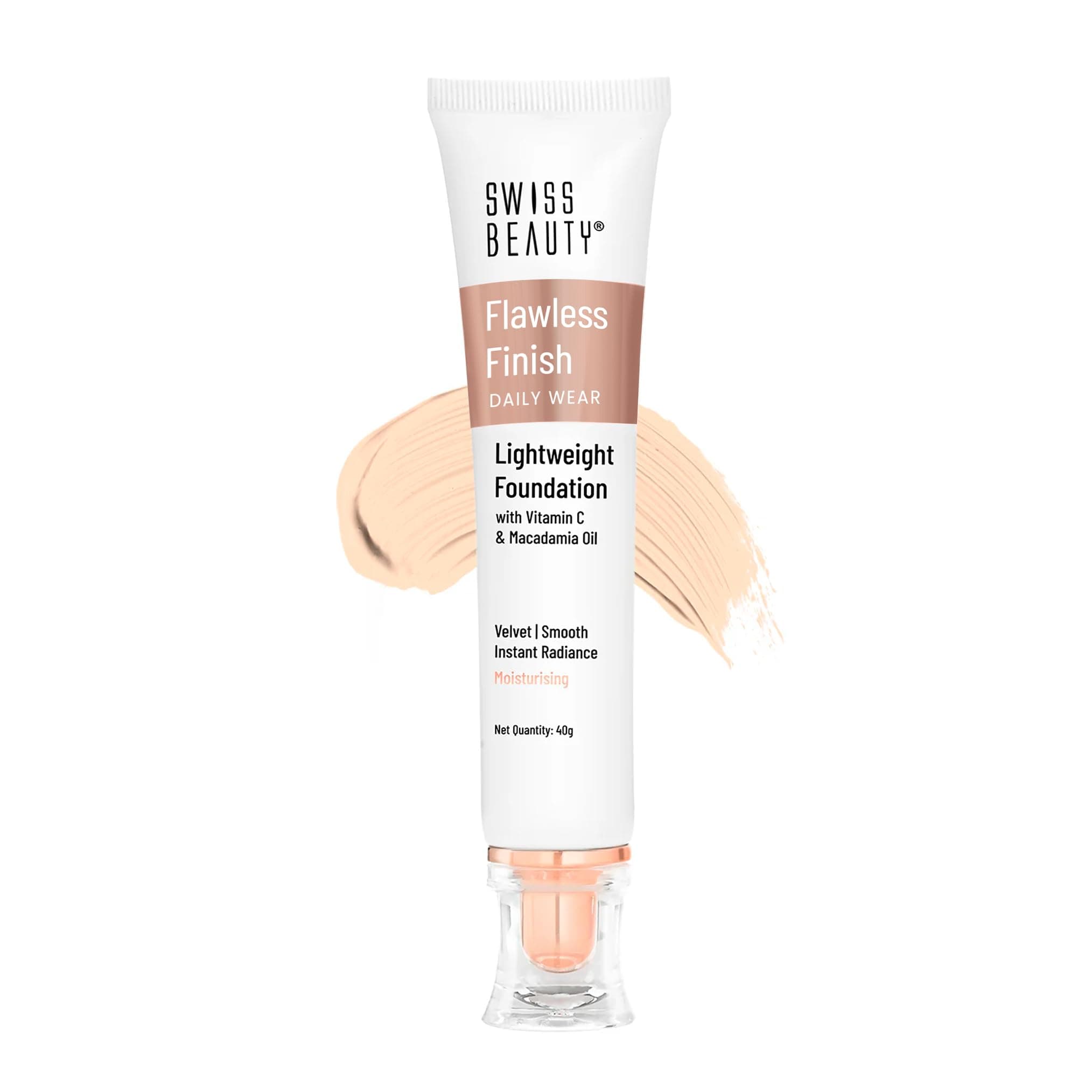 Flawless Finish Foundation | Medium Coverage | Lightweight |Oil-Free Formula |Radiant Finish | Shade - 01 White Ivory, 50gm