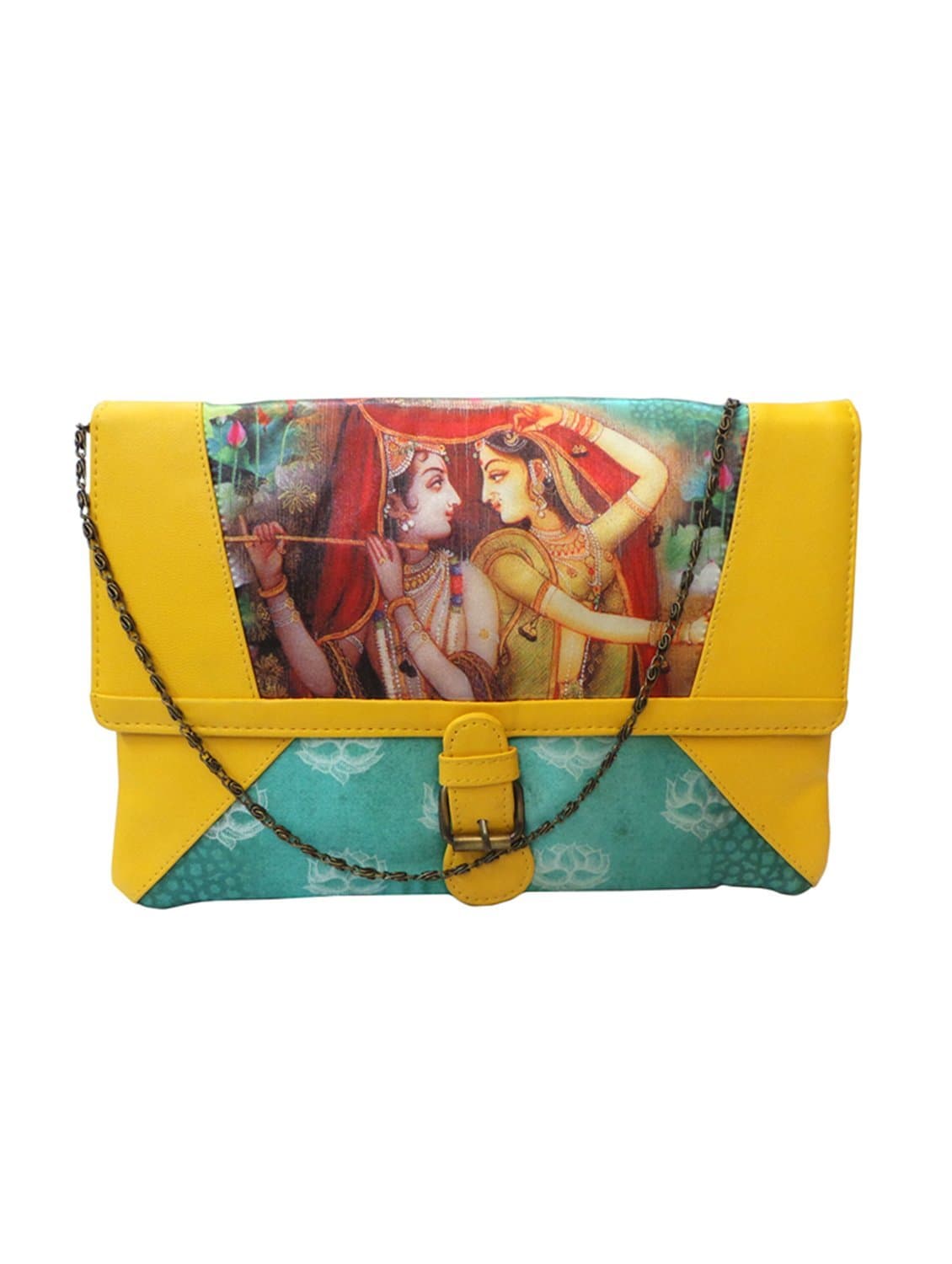 Bhamini Digital Quirky Clutch (Yellow 1)