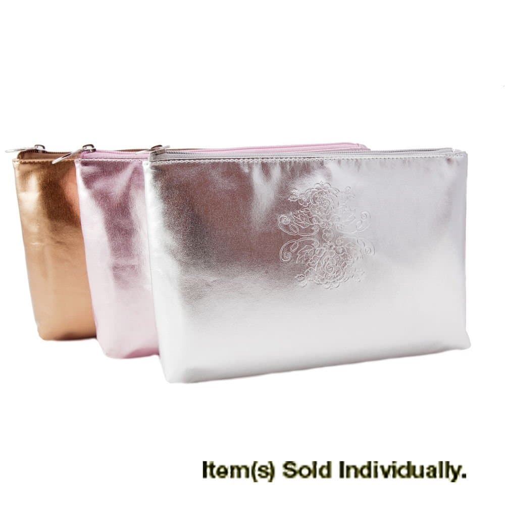 Bella Il Fiore Large Cosmetics Bag Metallic Silver