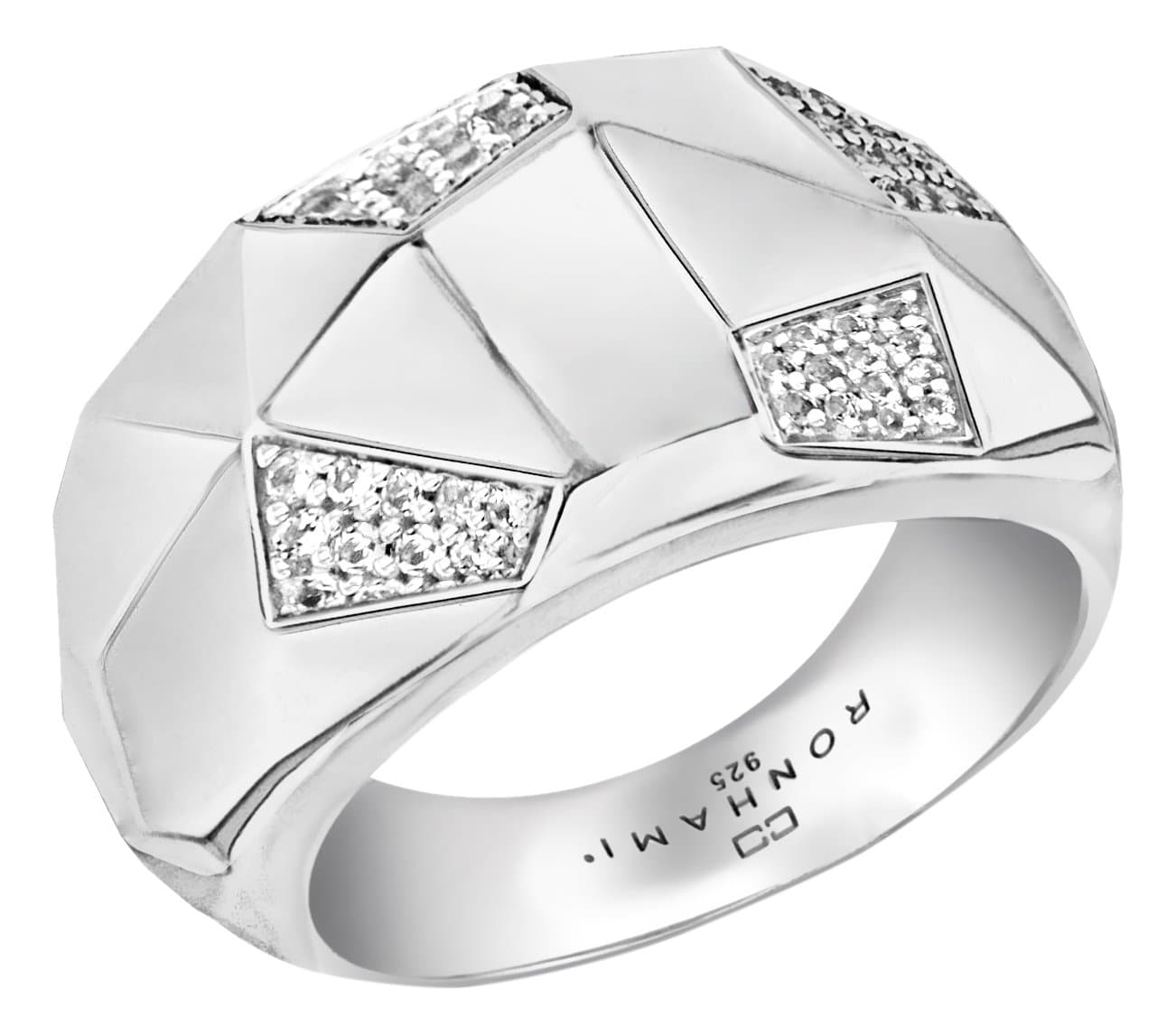 Ron Hami Sterling Silver Carved Topaz Dome Ring