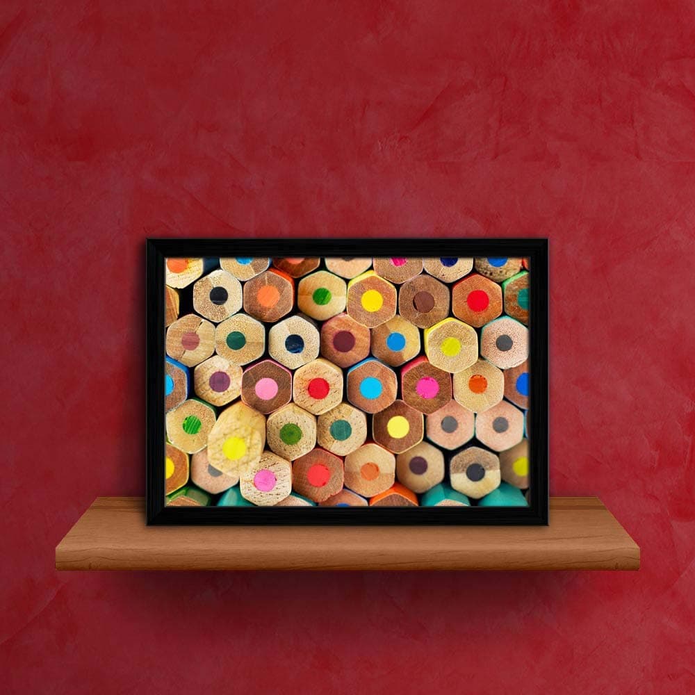 ArtzFolio Multi Colored Pencils Tabletop Painting Black Frame 11 x 8 inch (28 x 20 cms)