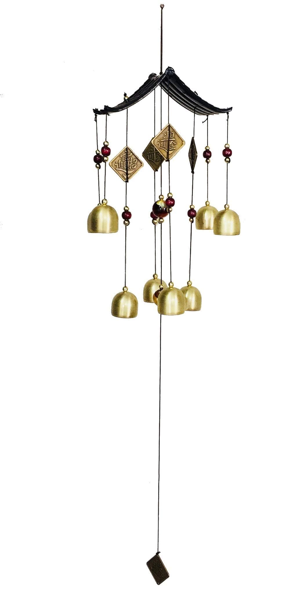 ACTC Hut Shape Wind Chime with 8 Bells for Melodious Sound for Positive Energy | Brings Good Luck | Home Decor Meditation |