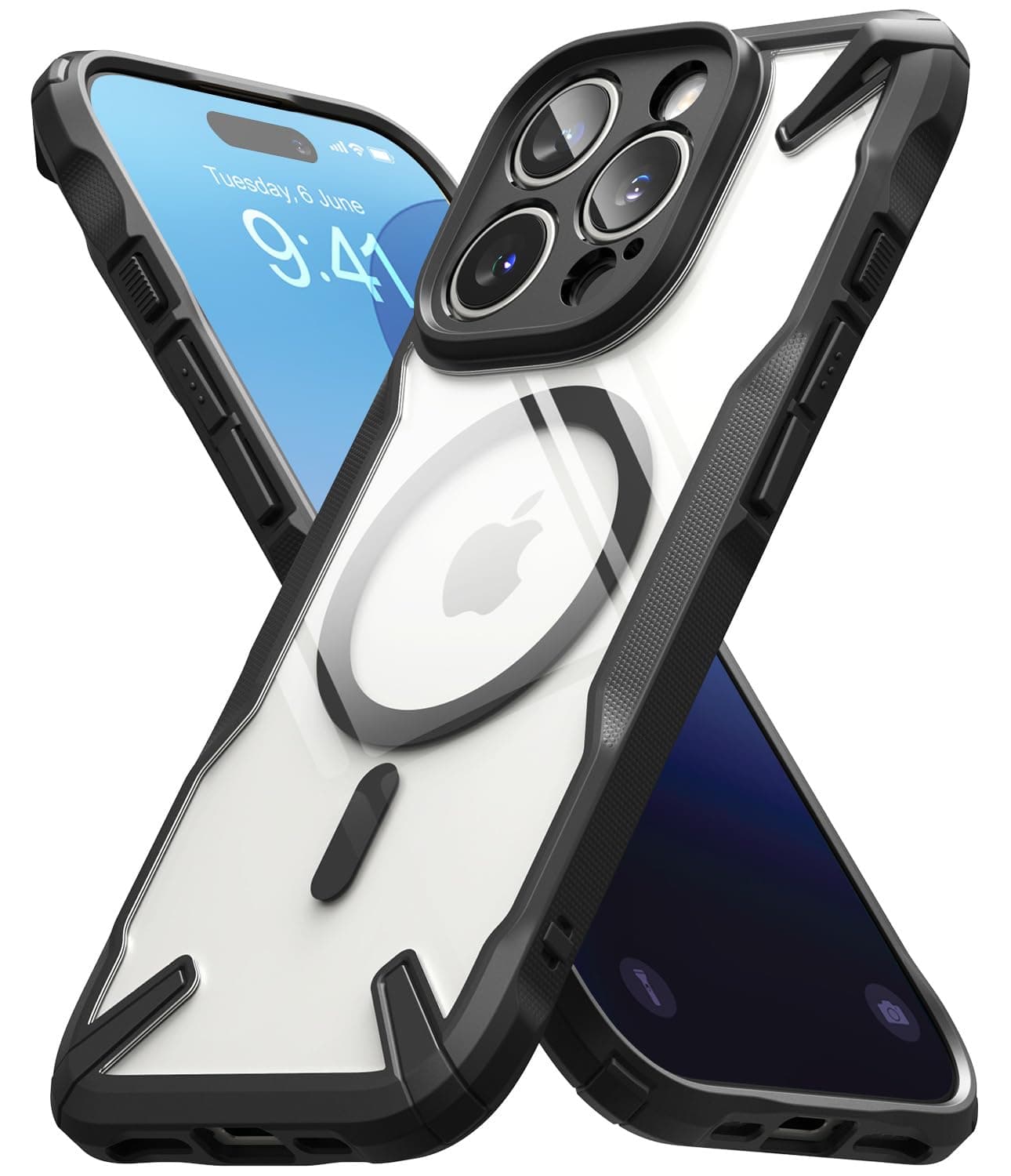 Fusion-X for iPhone 16 Pro Max Case [Compatible with MagSafe] Augmented Bumper Heavy Duty Shockproof Protective Cover - Magnetic Black