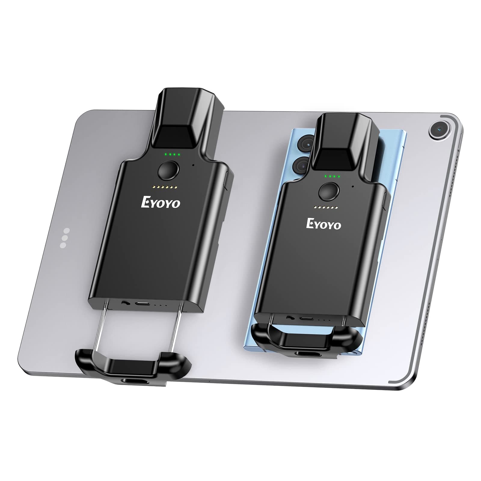 Eyoyo2D Bluetooth Barcode Scanner Compatible with iPad, Tablet, iPhone, Android Phone, 3000mAh Rechargeable Battery, Portable Wireless 1D QR UPC Bar Code Reader for Library Book Warehouse Inventory