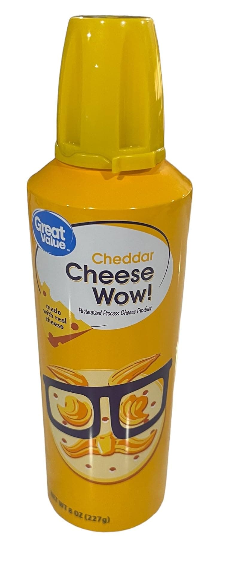 Generic Cheese Wow - Easy Cheese Spray Can - Cheddar Cheese – One (1) 8oz Can – Crackers Sandwich Snack – On the Go Pasteurized Cheese