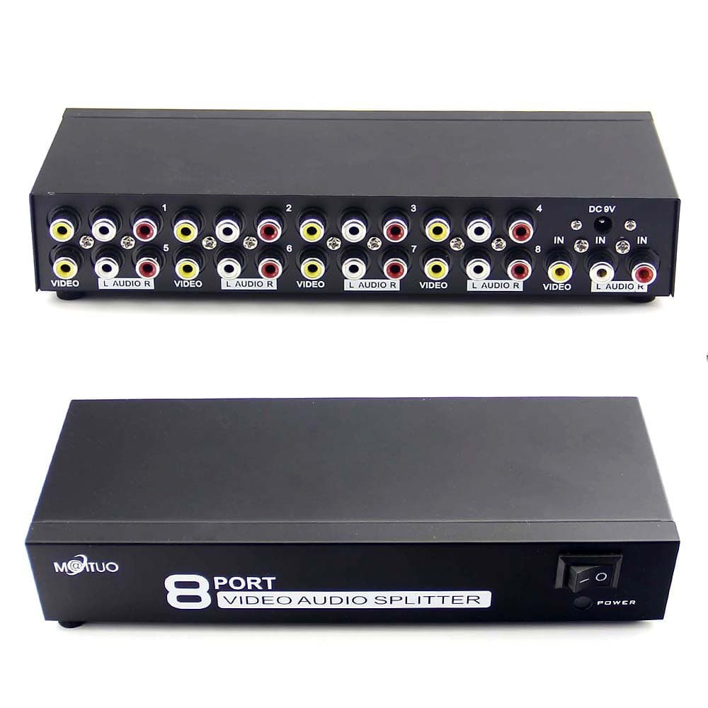 Estoreimport 1 Input X 8 Output 1x8 Port Composite 3 RCA AV Video Audio Splitter