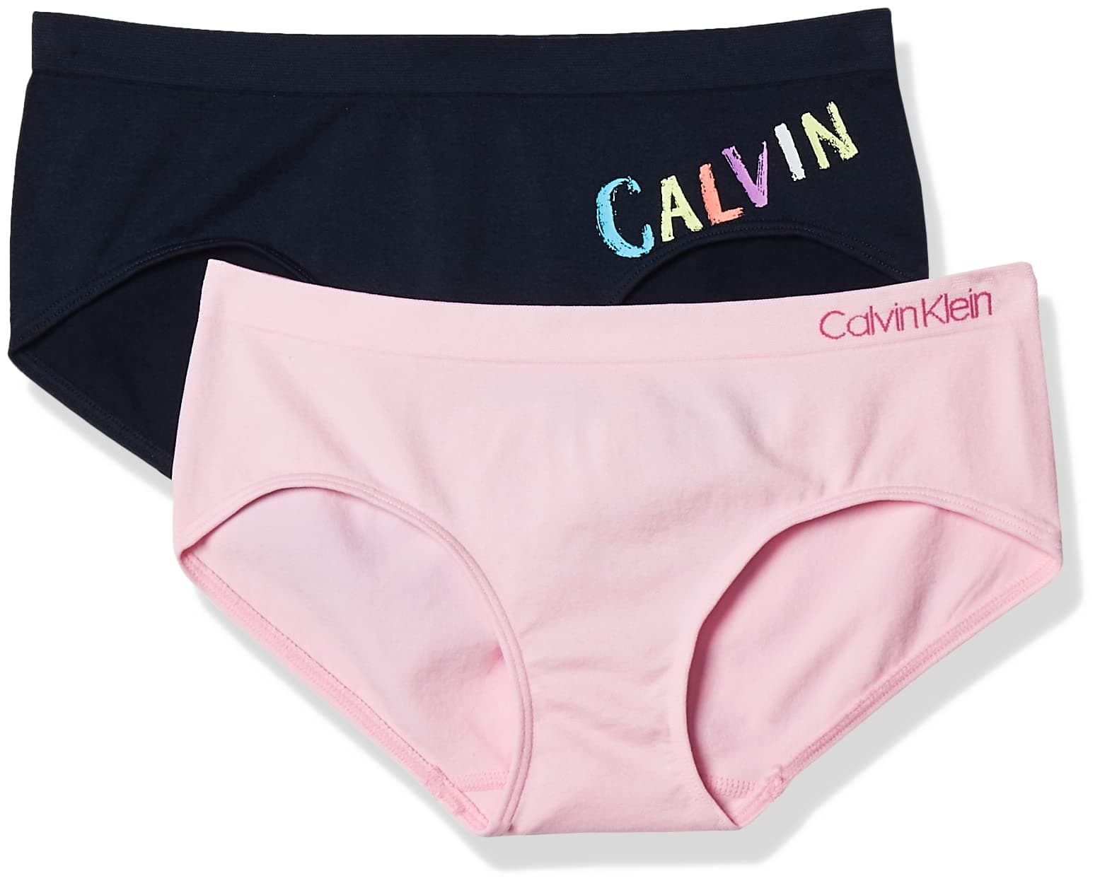 Calvin Klein Girl's Kids Seamless Hipster Underwear Panty, Multipack (Pack of 2)