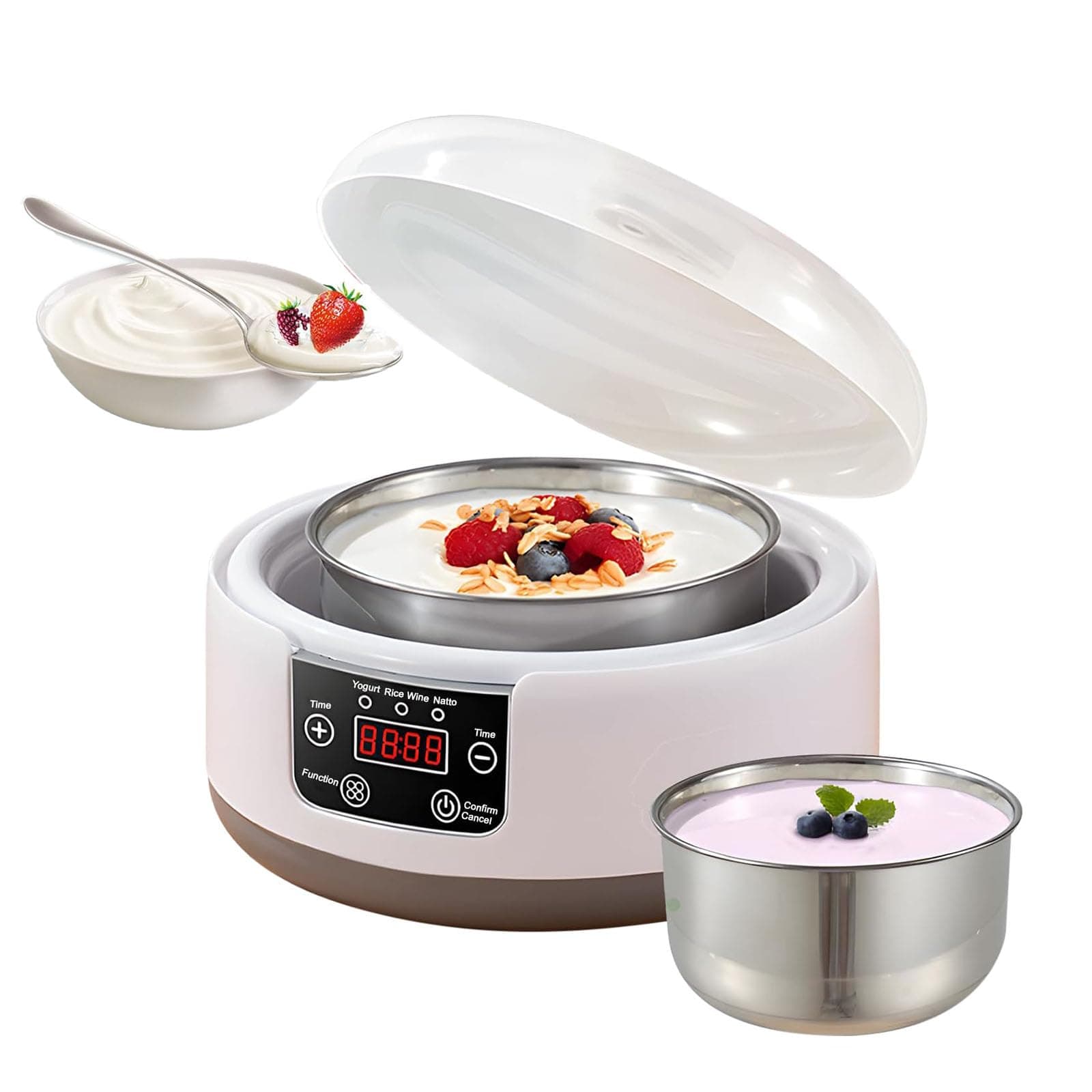 Yogurt Maker Machine 36 Hours with Temperature Control and Timer, 1.2L Yogurt Machine with Lcd Display, Multifunctional Yogurt Maker Stainless Steel Design for Home Use (yogurt machine)