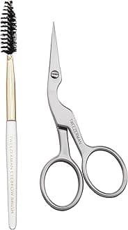 Brow Shaping Scissors and Brush - Stainless Steel Eyebrow Trimming Scissors for Women and Men