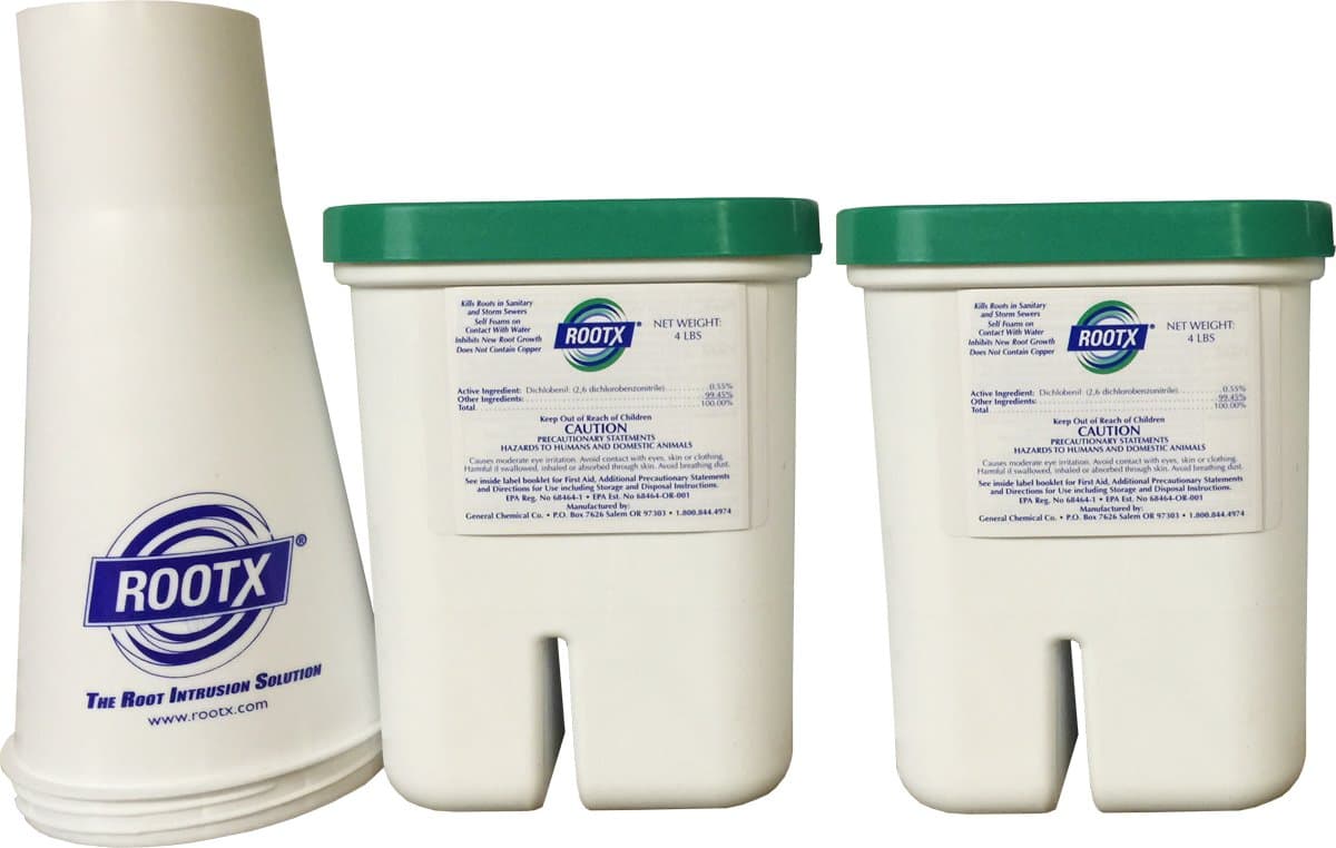RootX - The Root Intrusion Solution Kit - Two 4 Pound Containers Plus Funnel - Bundle 3 Items