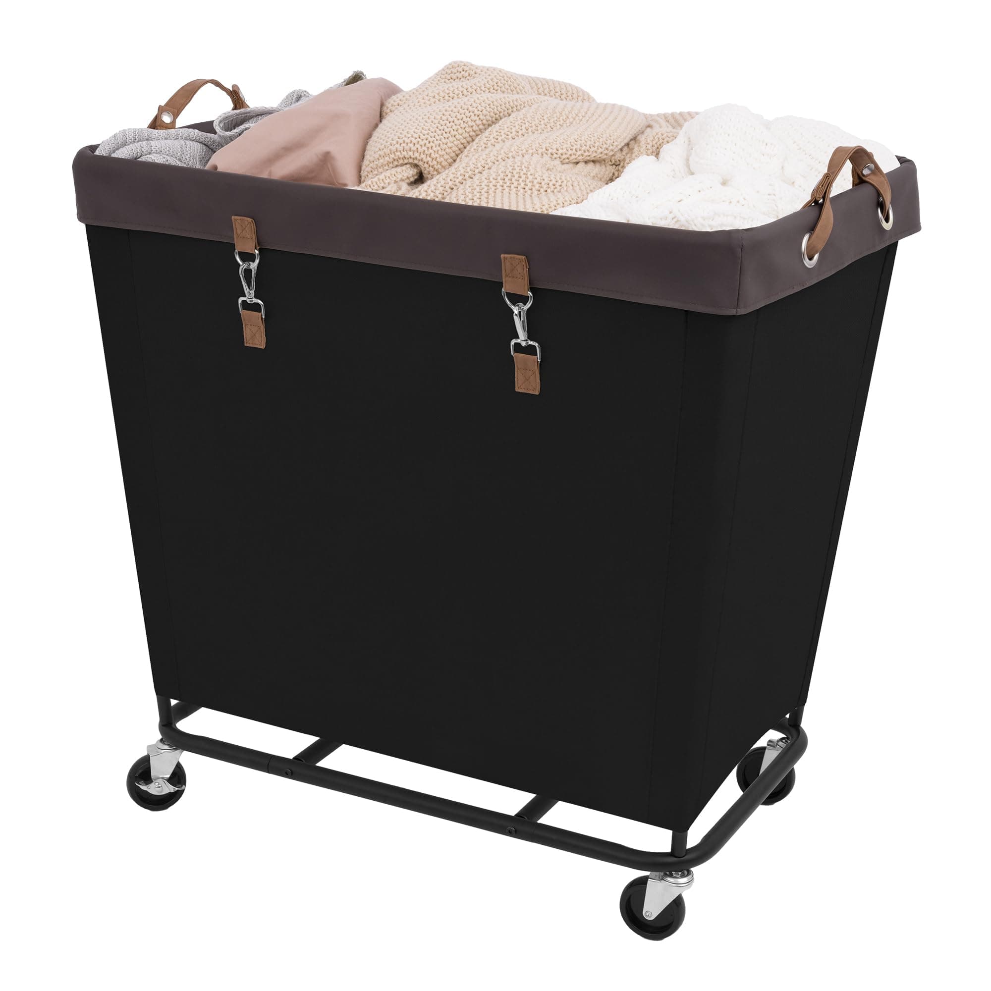 StorageWorks 320L Laundry Basket with Wheels, Extra Large Rolling Hampers for Clothing Organizer, Dirty Clothes Basket for Hote, Home, Closet, Dorm, Black