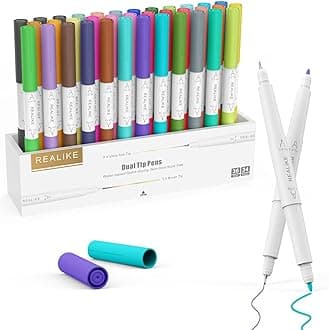 Dual Tip Pens for Cricut Maker 3/Maker/Explore 3/Air 2/Air, Dual Tip Marker Pens Set of 36 Pack Fine Point Pen Writing Drawing Accessories for Cricut Machine (0.4 Tip & 1.0 Tip)