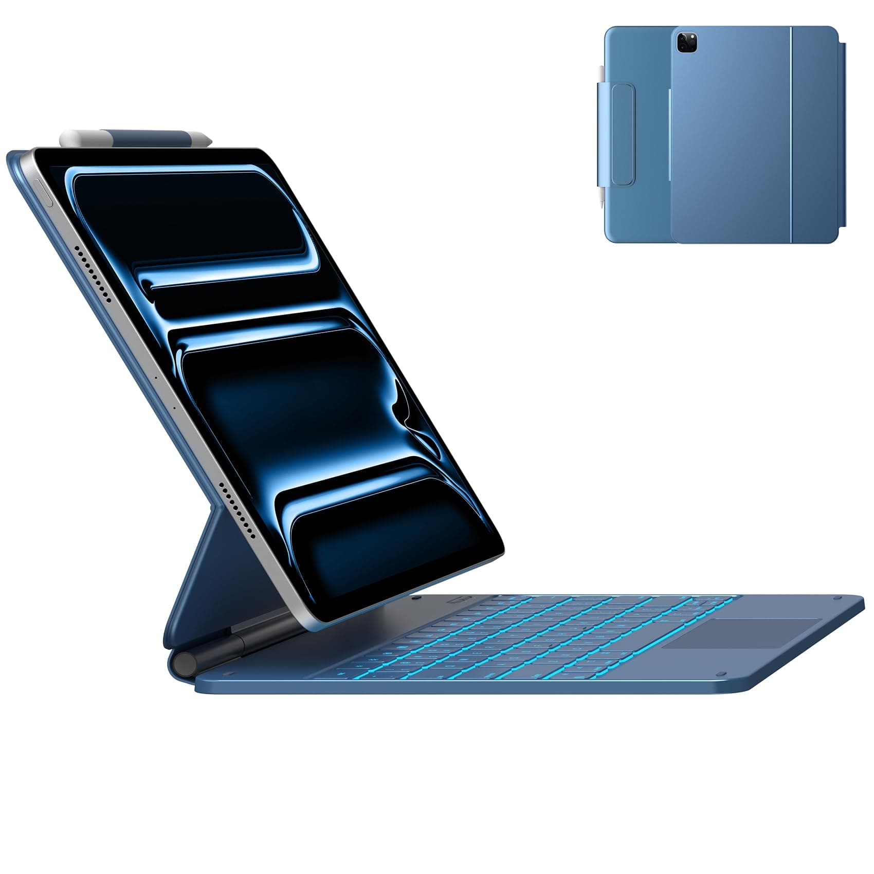 - Keyboard Case for iPad Pro 13-inch (M5 2025 / M4 2024), Magic Keyboard with 11 Colors Backlight, Keyboard Case with Pencil Holder, Multi-Touch Trackpad,Easy-Set Magnetic Stand, Pacific Blue
