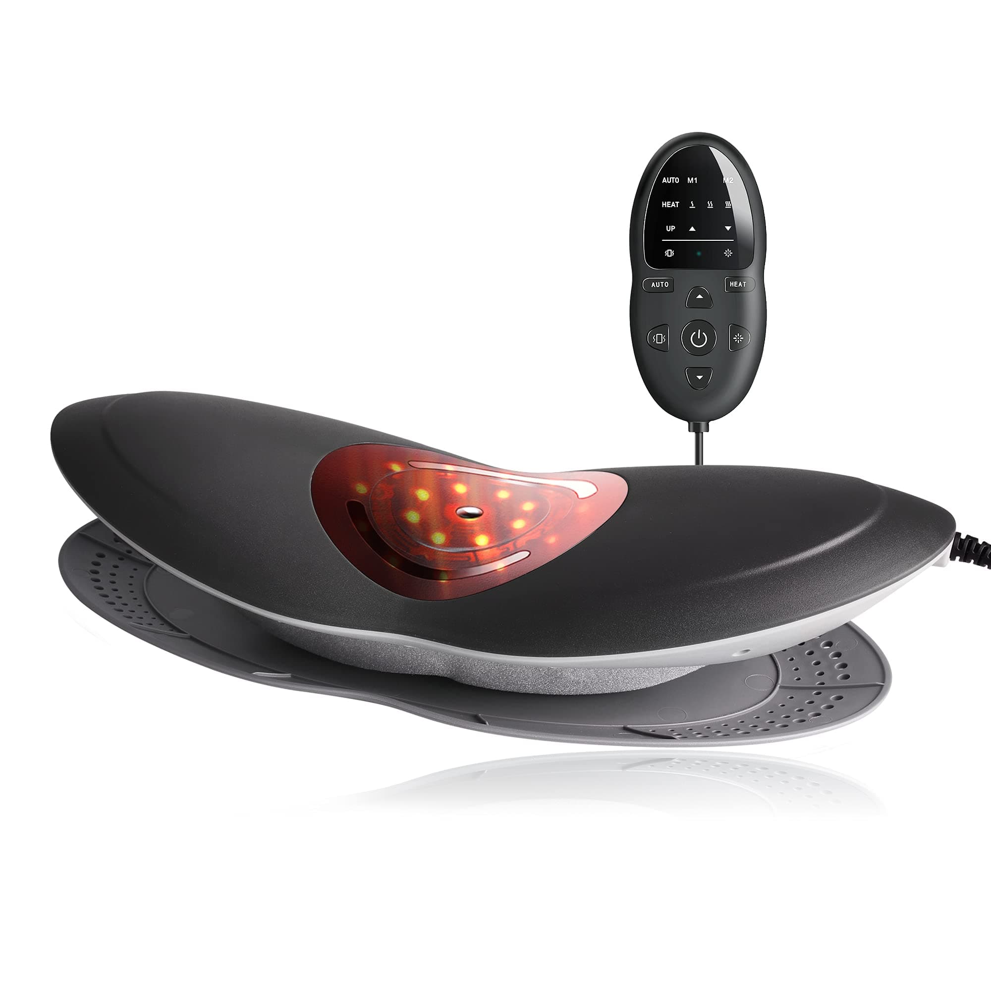 Lumbar Traction Device, VeyFun Lower Back Massager with Infrared Heating and Vibration, Electric Lumbar Massager for Back Relaxation