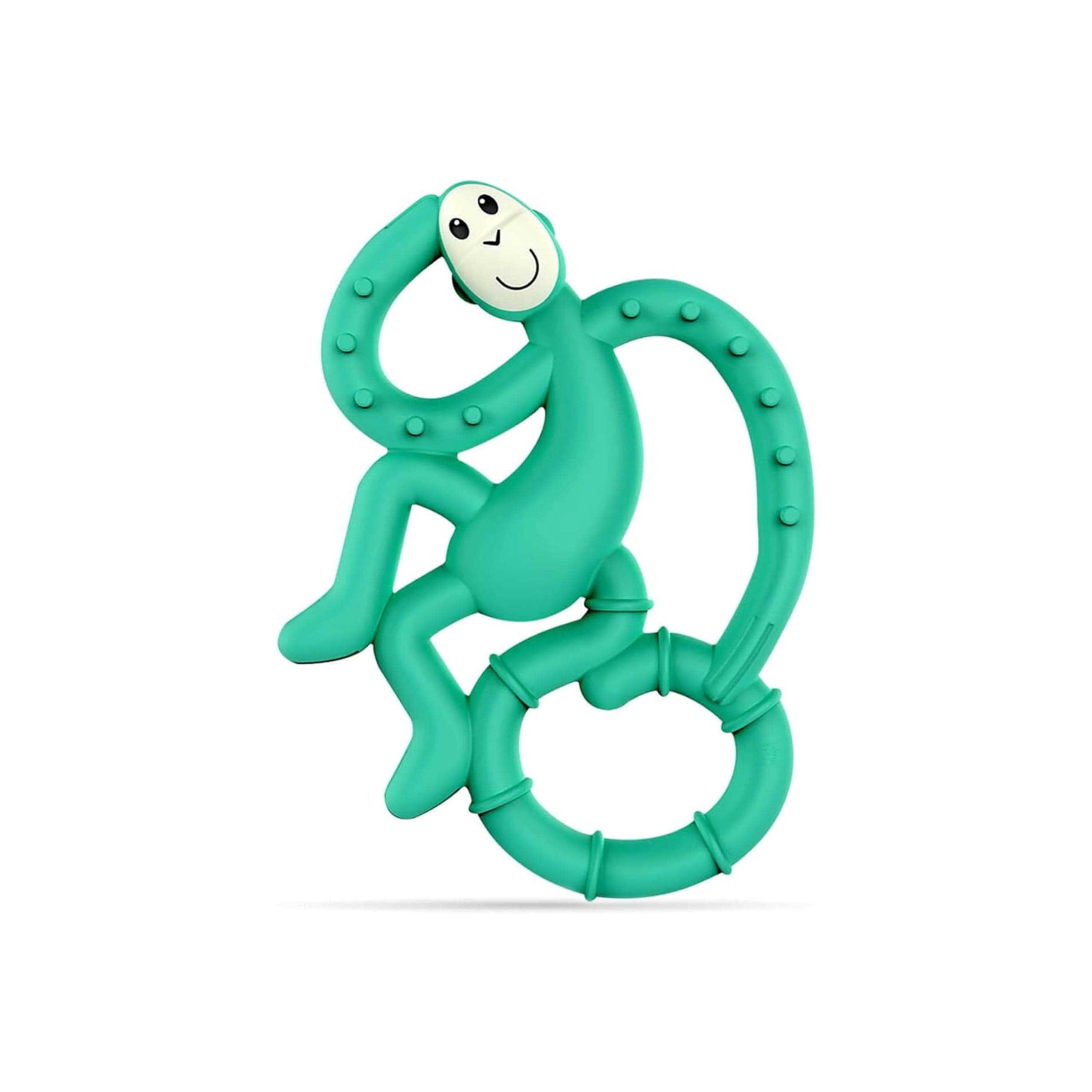 Antimicrobial Silicone Teether, Easy To Grip, BPA Free, 3 Months Old+, 10 cm, Green Mini Monkey