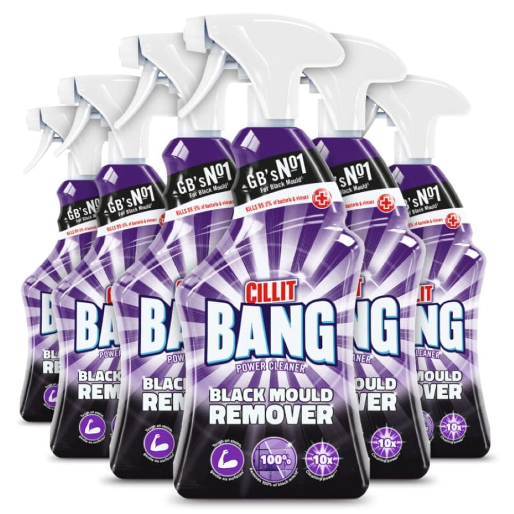 Cillit Bang Black Mould Remover Spray I Removes Mould, Mildew & Dirt I Size: 750ml (Pack of 6) Packaging may vary