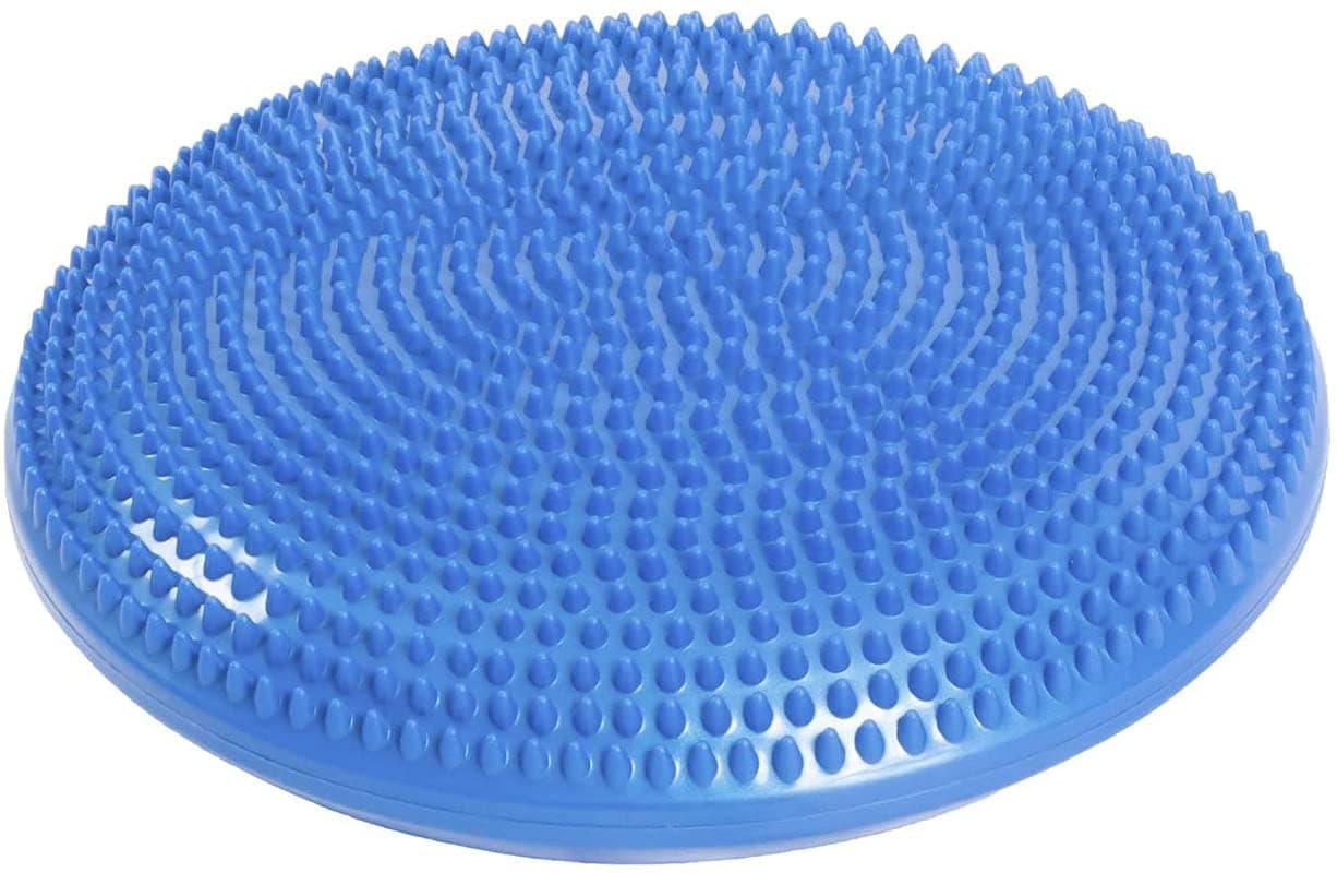 Stability Discs Exercise Balance Cushion Plastic Round Mat for Kids Adults Home Gym Foot Massage Yoga Core Sensory Training Tool (Without Pump,Blue)
