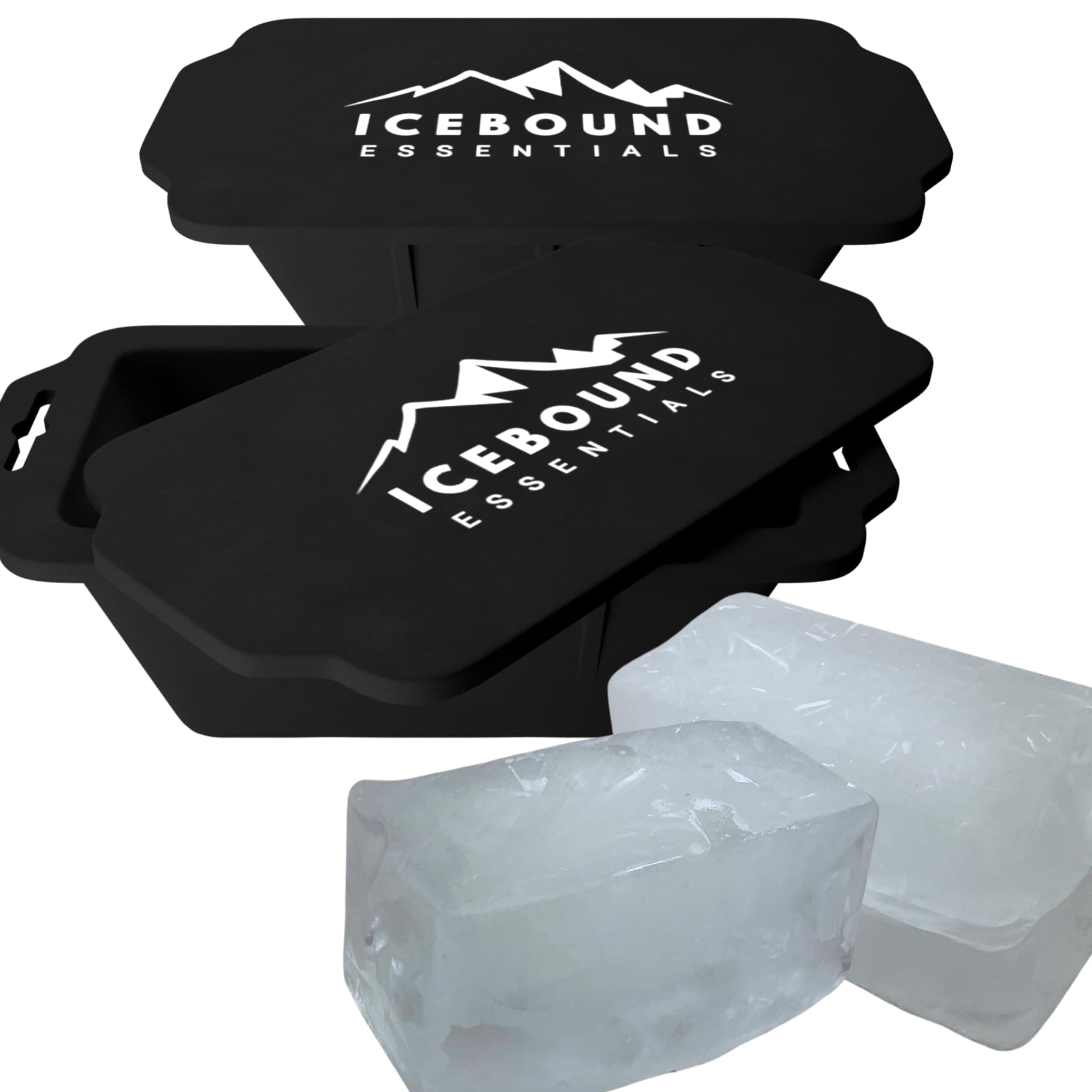 XL Ice Block Molds for Cold Plunge - 2-pack makes 12LB Ice - Silicone Tray - Dishwasher Safe