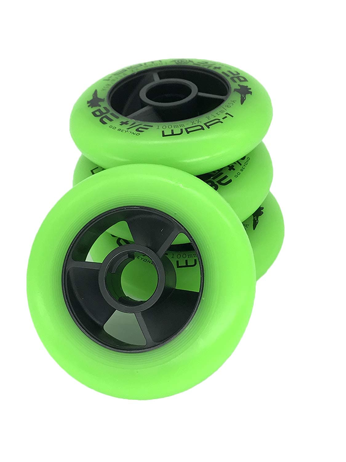 85A PU Inline Speed Skate Wheels Without Bearings (Pack of 4) Size 110mm and 100mm and 90mm for Choose (Green, 90mm)