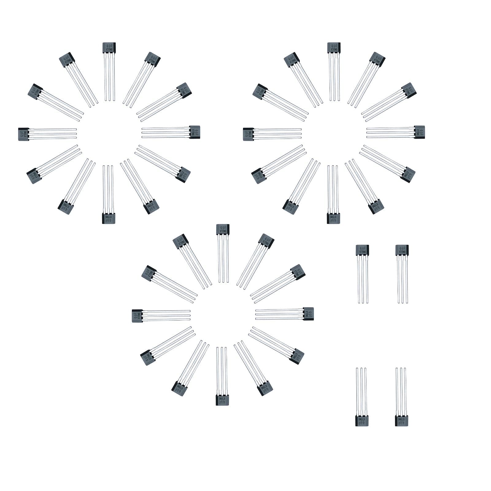 40x Linear Hall Effect Sensors 49E OH49E SS49E S49E TO-92 3 Pins Sensor Element Switch for Electric Vehicle Motor Repair