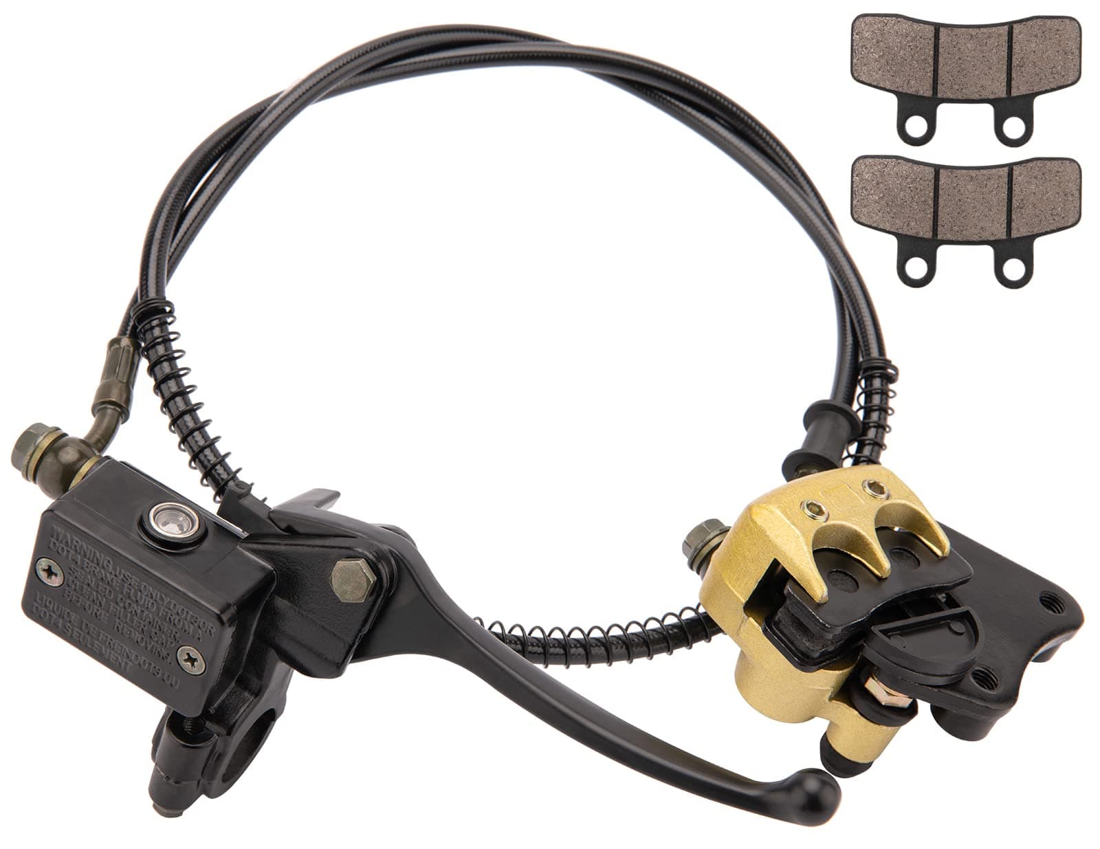 CMOOD Front Disc Brake Master Cylinder Caliper Assembly for 50cc 70cc 90cc 110cc 125cc Chinese ATV SSR Dirt Bike Pit Bike Front Brake