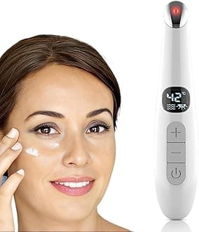 Eye Lift Wand, 3 in 1 Vibrating Red Light 98°F to 113°F LCD Display Eye Massager for Dry Eyes, Dark Circles and Puffiness, Electrical Face, Neck Sculpting Pen for Fine Lines and Wrinkles