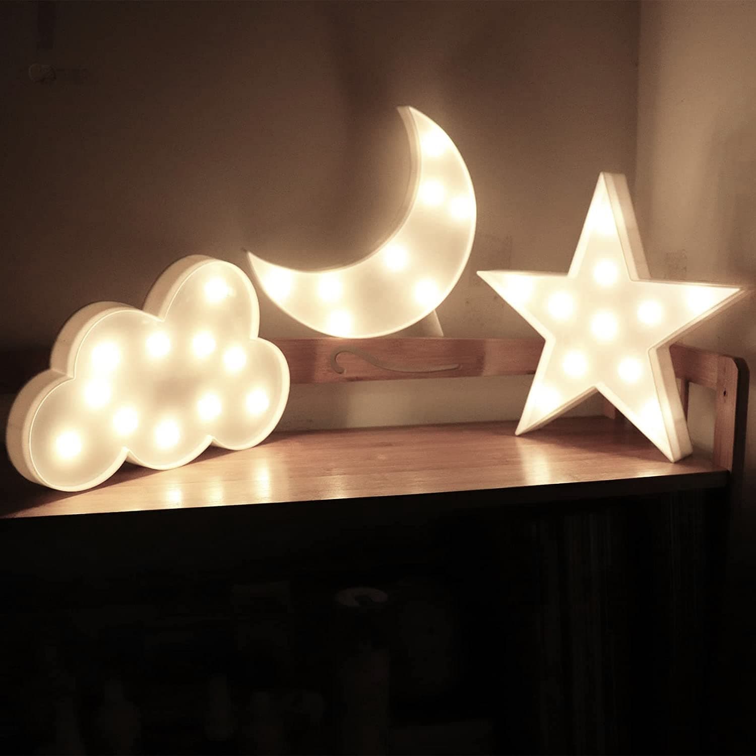 3 pcs Cute Cloud Star Moom Sign Lamp