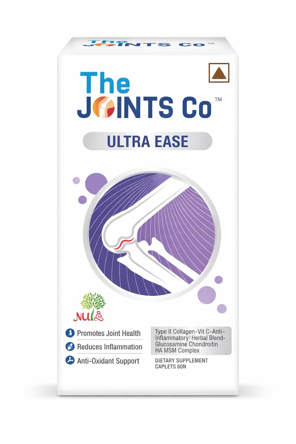 Ultra Ease Plus with Type II Collagen, 2500 mg Glucosamine Chondroitin MSM HA Complex & Herbal Blend for Joints, Bones & Cartilage Wellness - 120 tablets