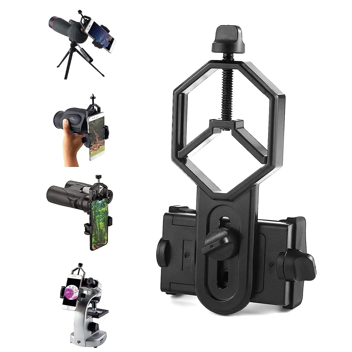 - Telescope Mobile Holder, Microscope Adapter for Smartphone, Cellphone Telescope Adapter Mount, Compatible with Smartphone Adapter Mount for Monocular, Binoculars and Microscopes