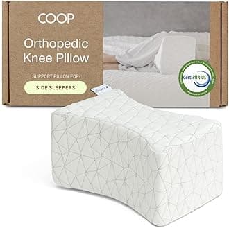 Coop Home Goods - Orthopedic Adjustable Contoured Memory Foam Knee Pillow - Perfect for side or back sleepers, pregnancy, relief for sciatic pain - Washable Case