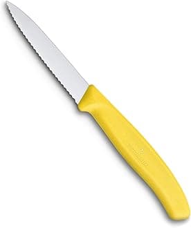 Victorinox, Swiss Classic Kitchen Knife/PARING Knife/Vegetable Knife, 8 cm, Wavy Edge - Yellow Colour.