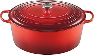 Le Creuset Enameled Cast Iron Signature Oval Dutch Oven, 15.5 qt., Cerise