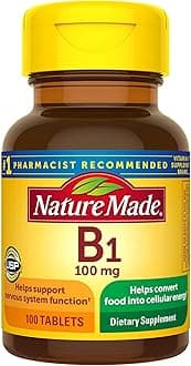 Nature Made Vitamin B-1 100 mg Tablets, 100 Tablets (Pack of 5)