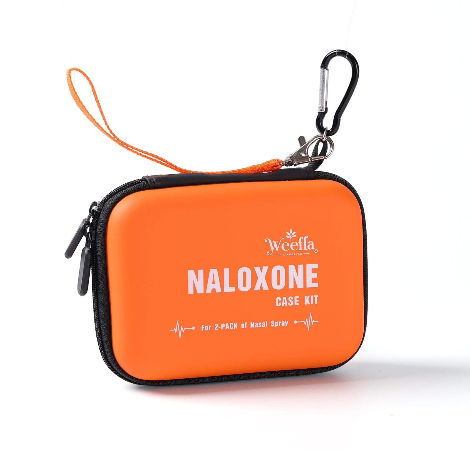 Empty Naloxone Carry Case Kit, Fits 2 Pack Nasal Sprays, for Opioid Overdose Emergency, High-Visibility, Shock & Crush Resistant, Easy to Clean, for First Responder & LEO (Small, No Naloxone)