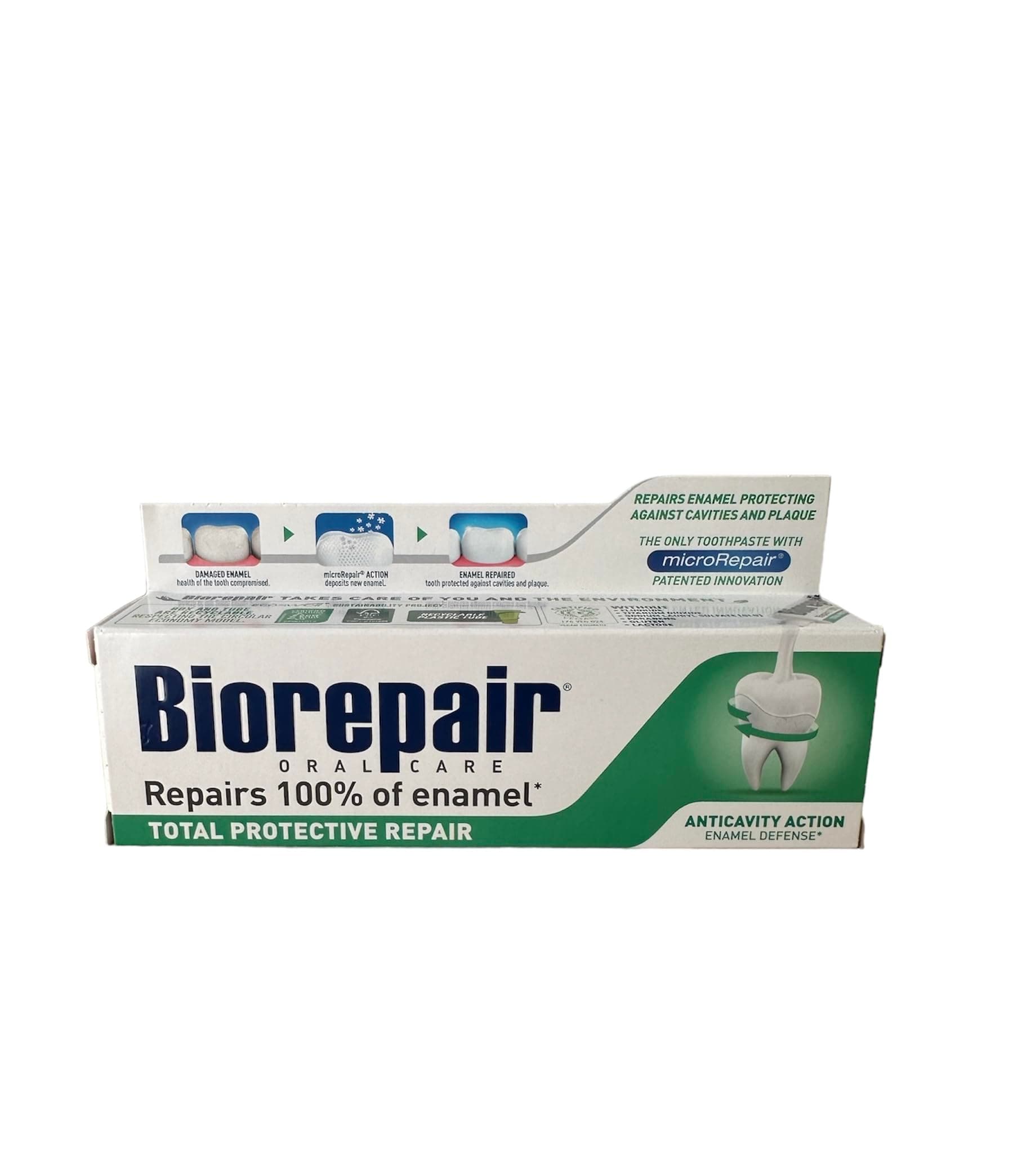 Biorepair: "Total Protective Repair" Toothpaste with microRepair, New Formula - 2.5 Fluid Ounce (75ml) Tubes (Pack of 2) [ Italian Import ]