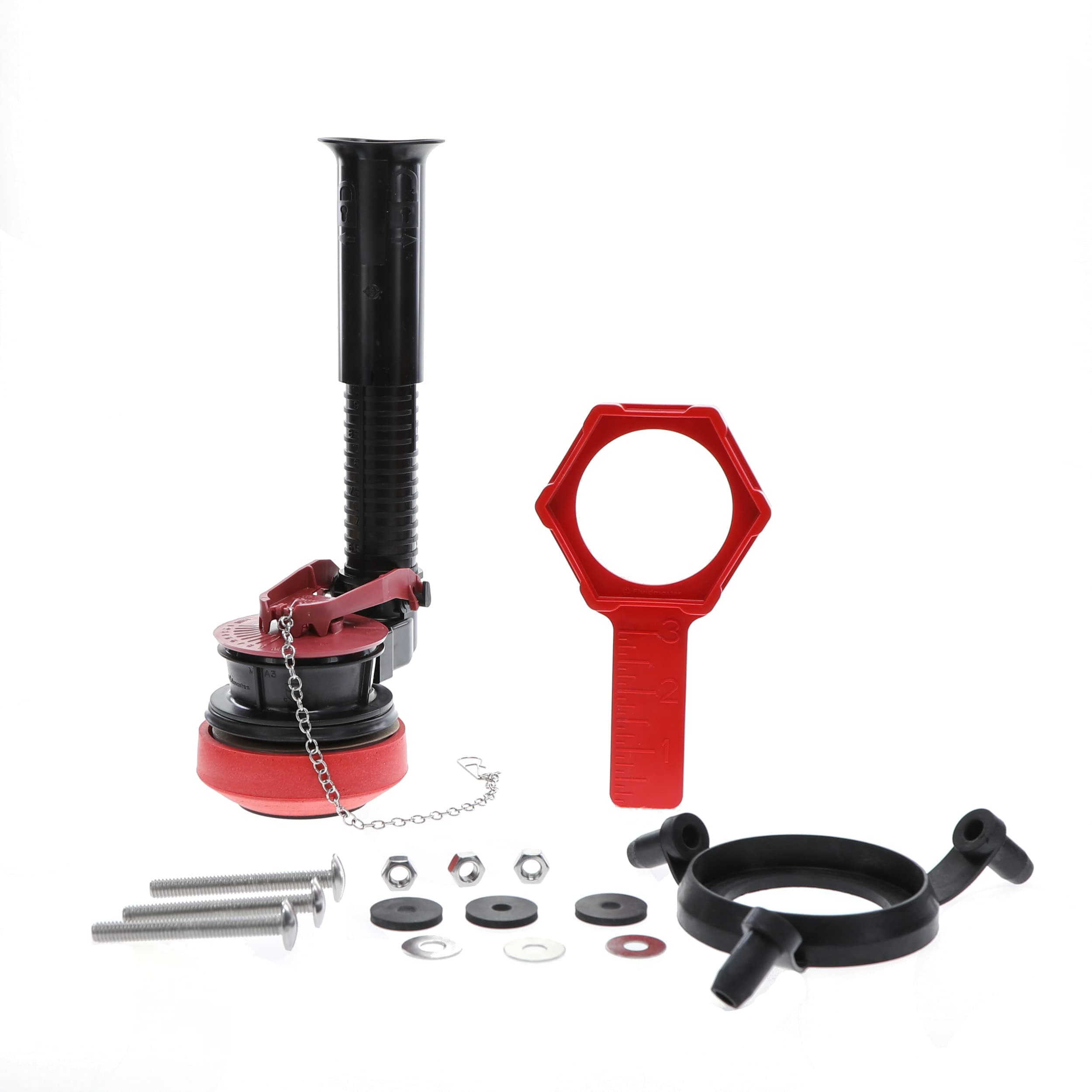 K-507A-008 Universal 2-Inch Adjustable Toilet Flush Valve Repair Kit with Toilet Tool Multicolor