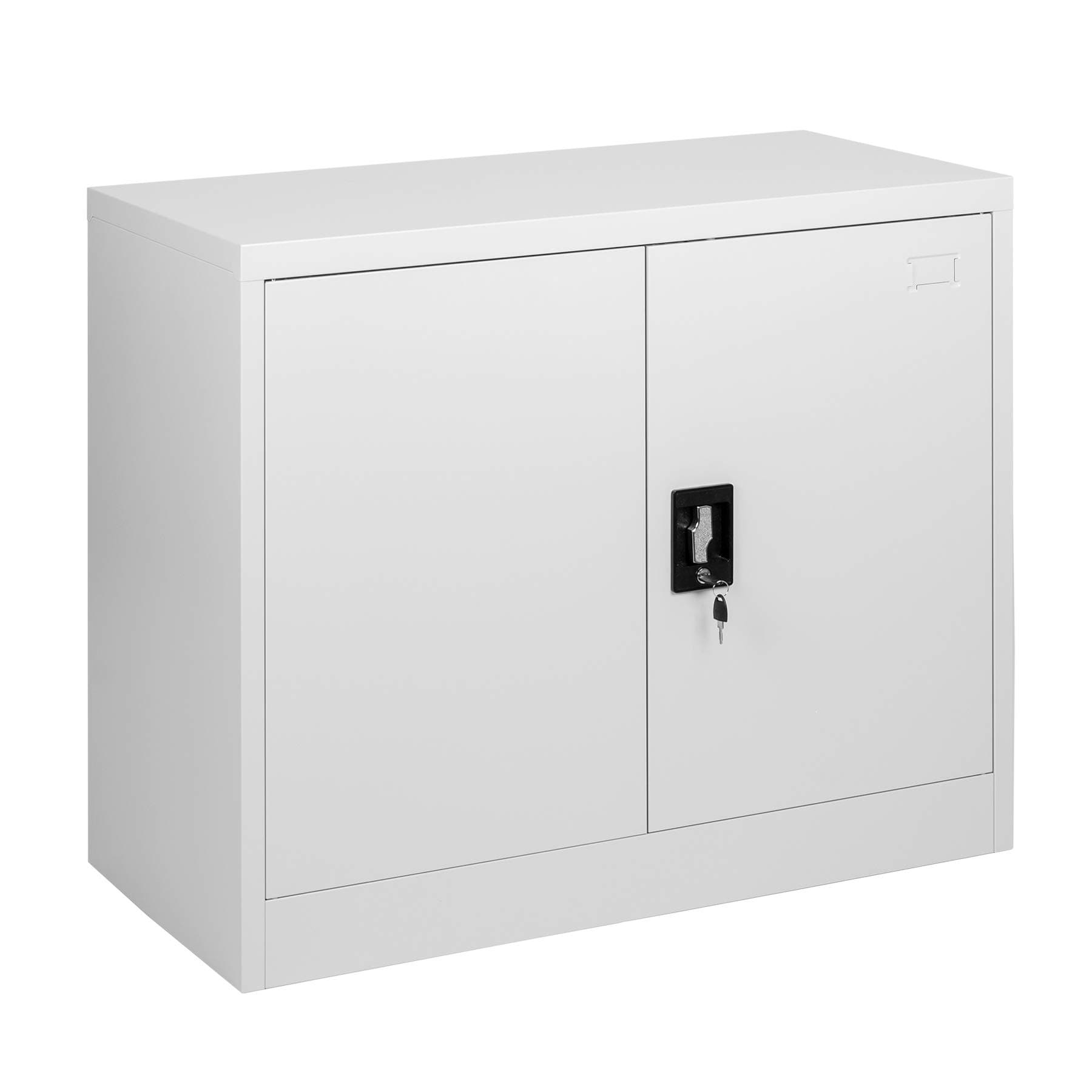 Grey Steel 2 Door Storage cupboard with Lock