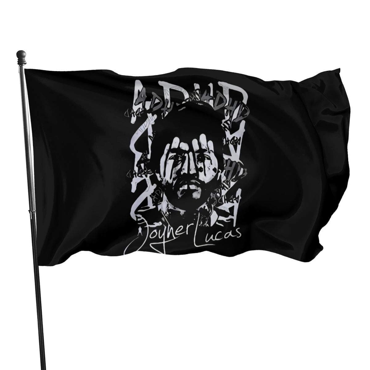 Yuanmeiju Signed by Joyner Lucas Devil ’s Work ADHD Flag Vivid Color and Uv Fade Resistant with Brass Grommets 3 X 5 Feet 3x5'' Flag